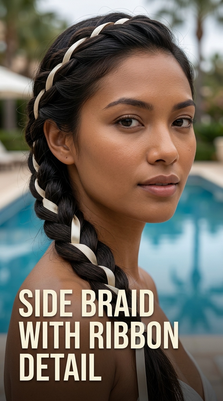Side Braid with Ribbon Detail