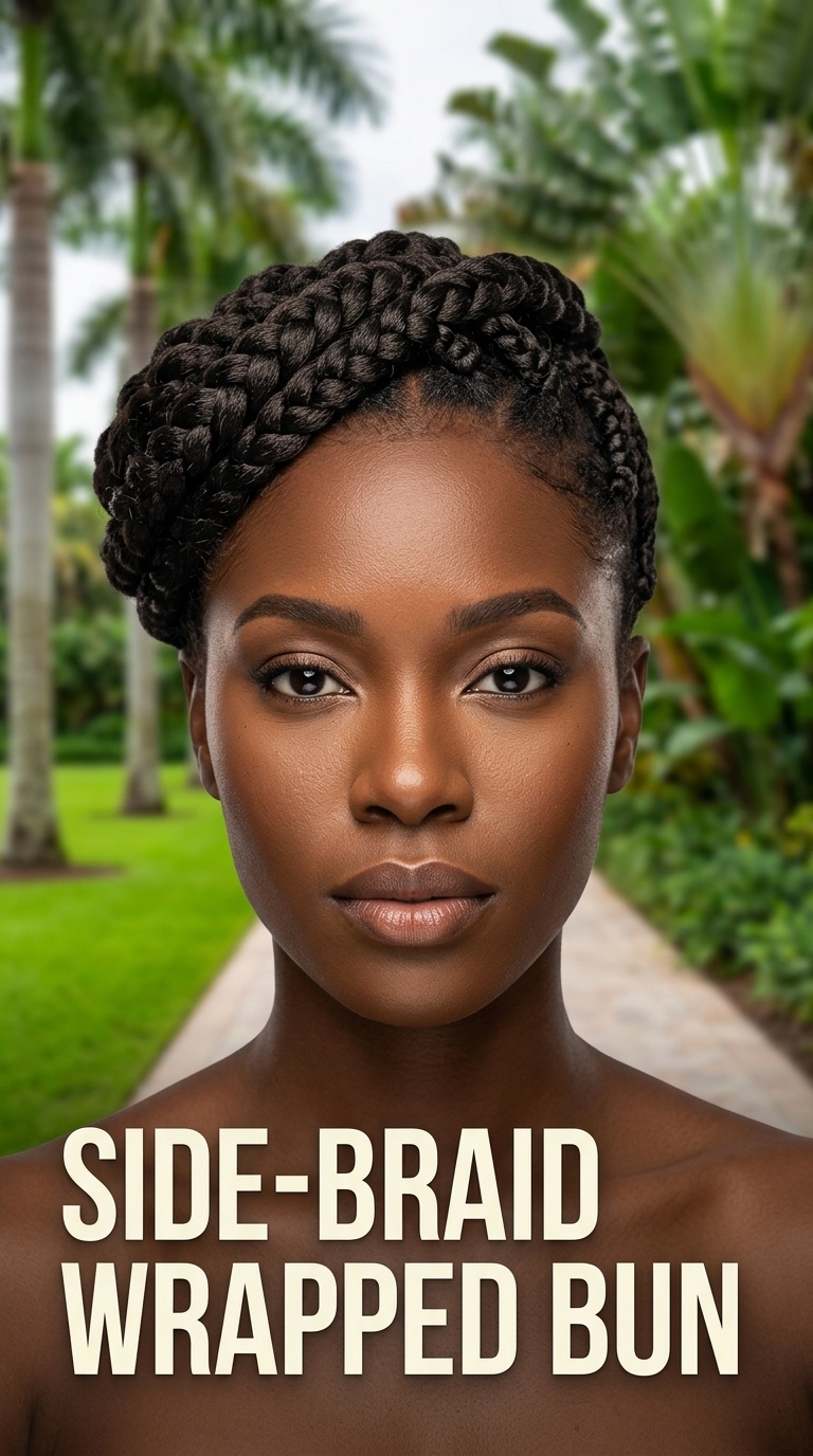 Side-Braid Wrapped Bun