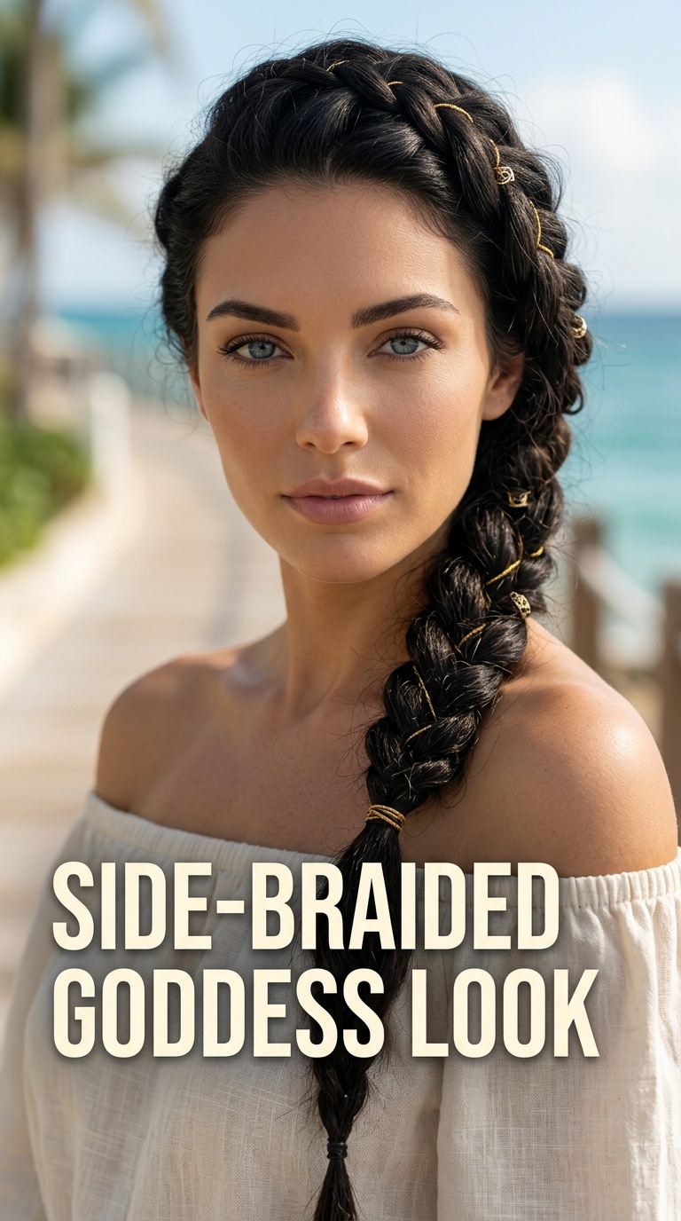 Side-Braided Goddess Look