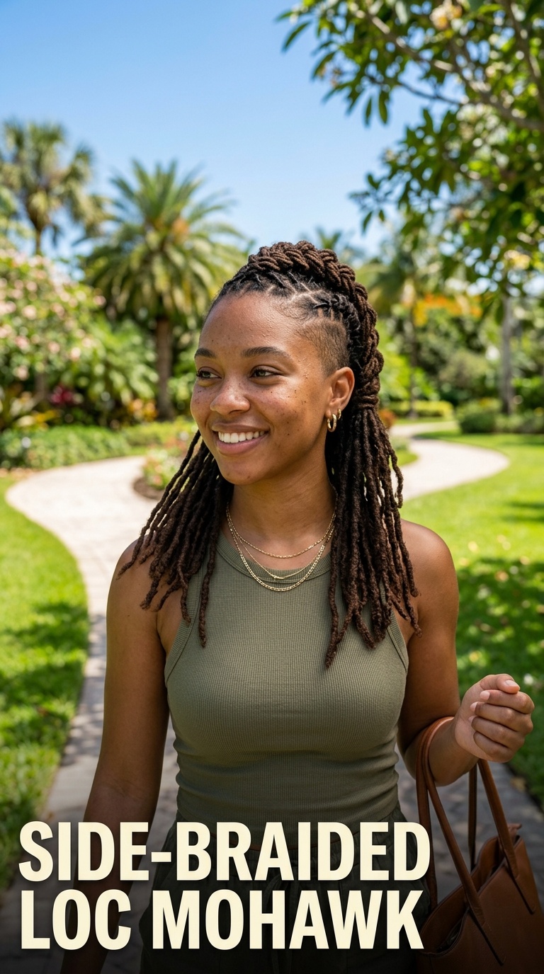Side-Braided Loc Mohawk