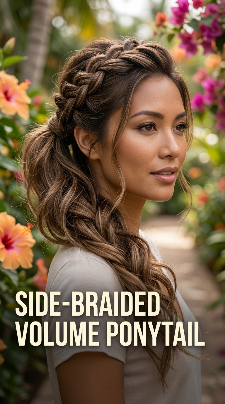 Side-Braided Volume Ponytail