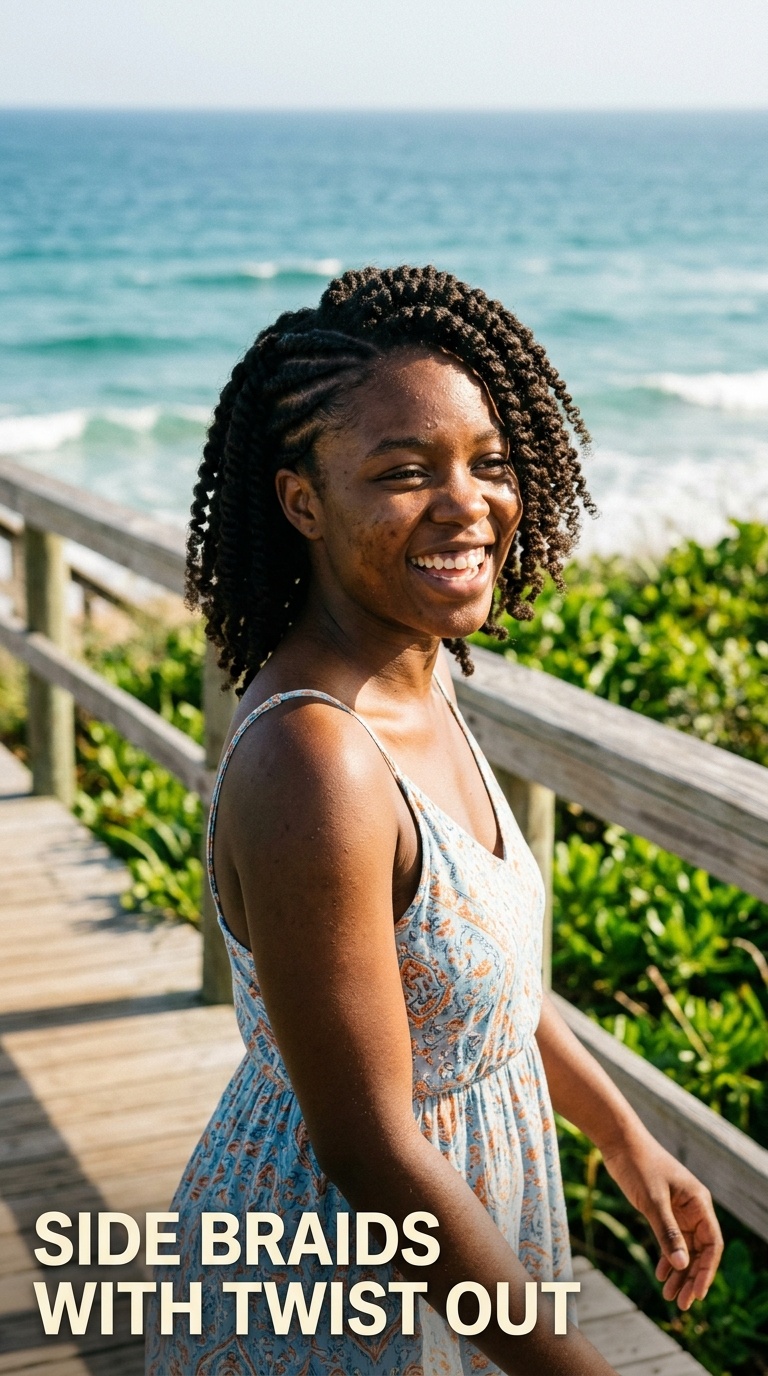 Side Braids with Twist Out