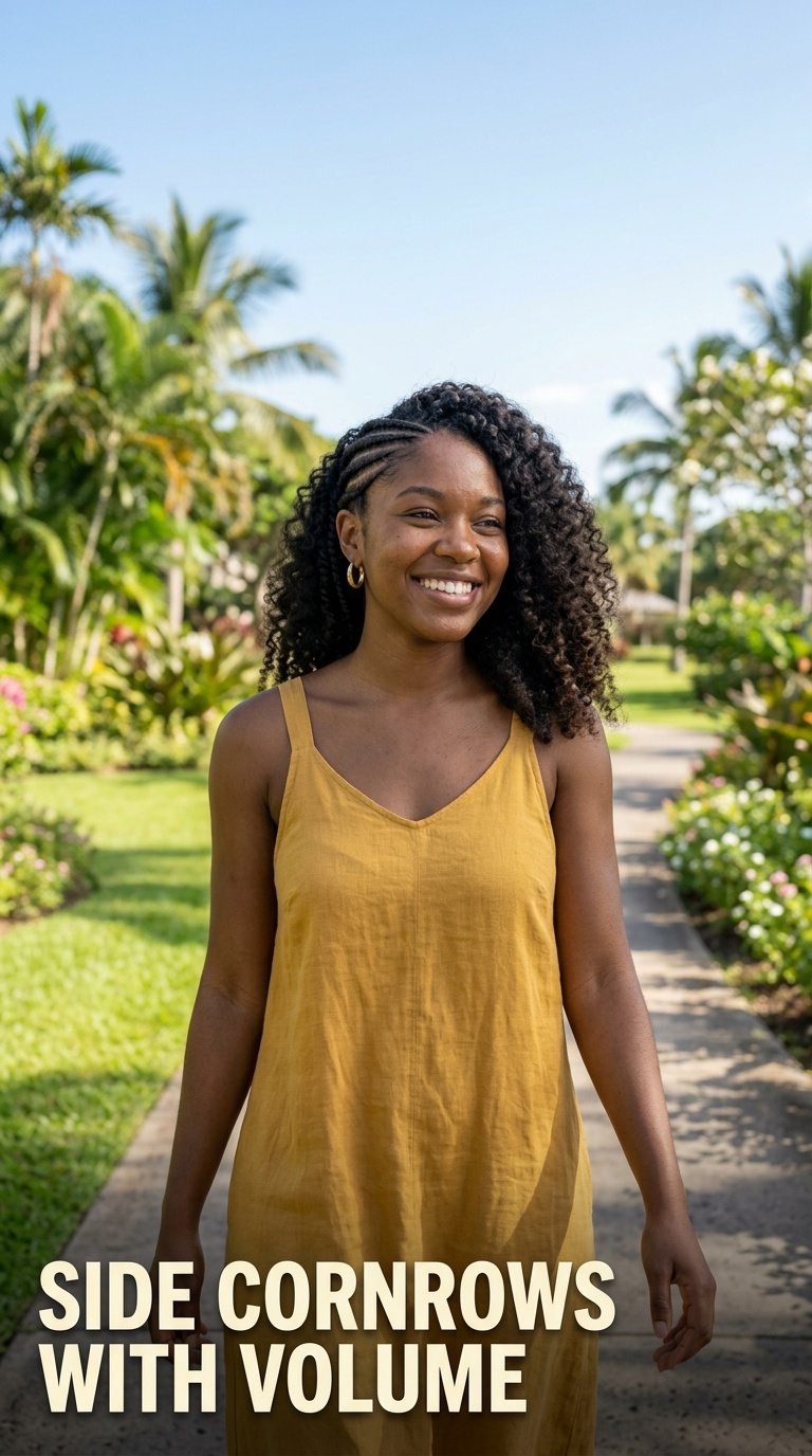 Side Cornrows with Volume