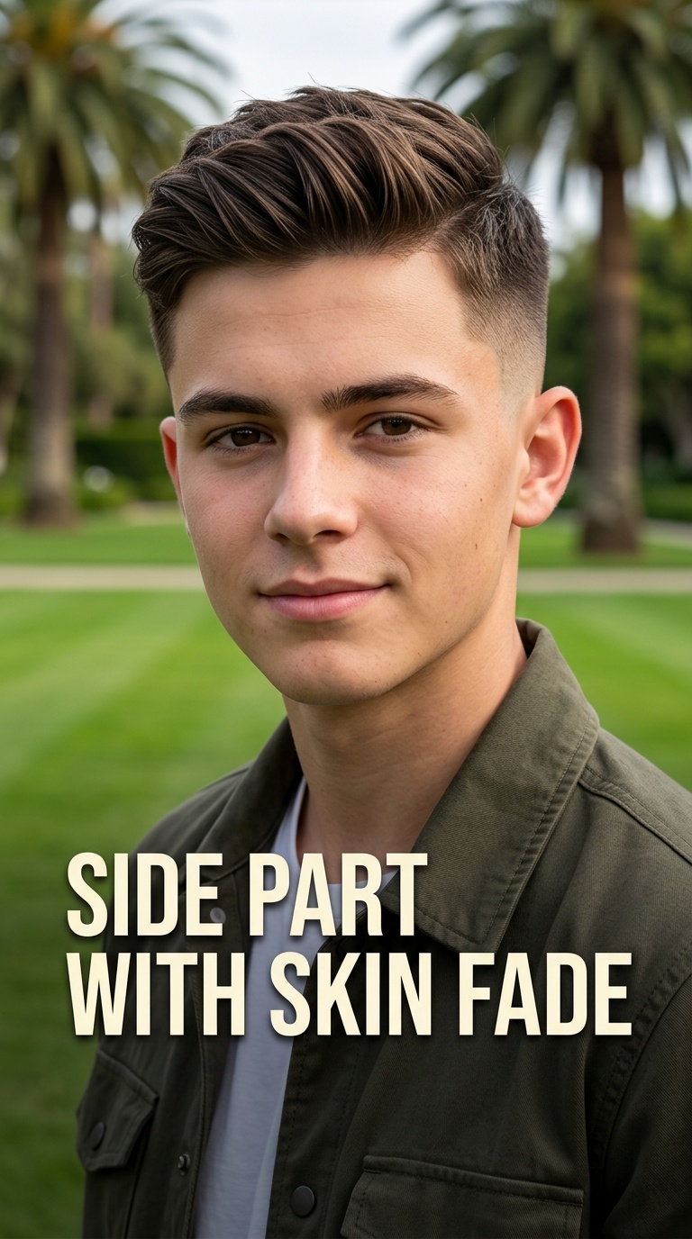 Side Part with Skin Fade