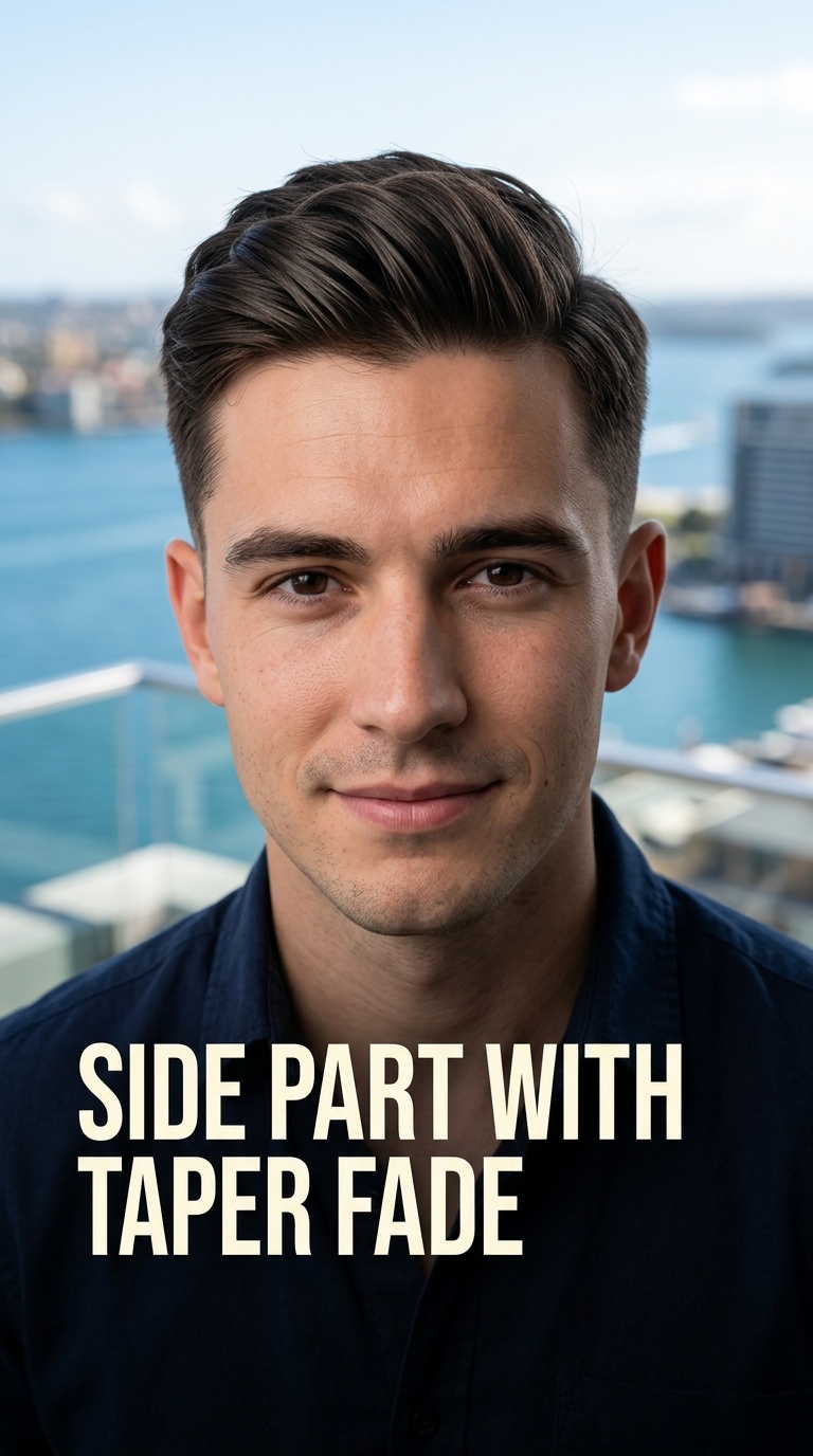 Side Part with Taper Fade