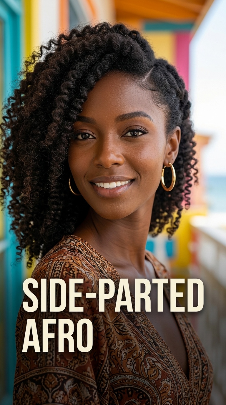 Side-Parted Afro