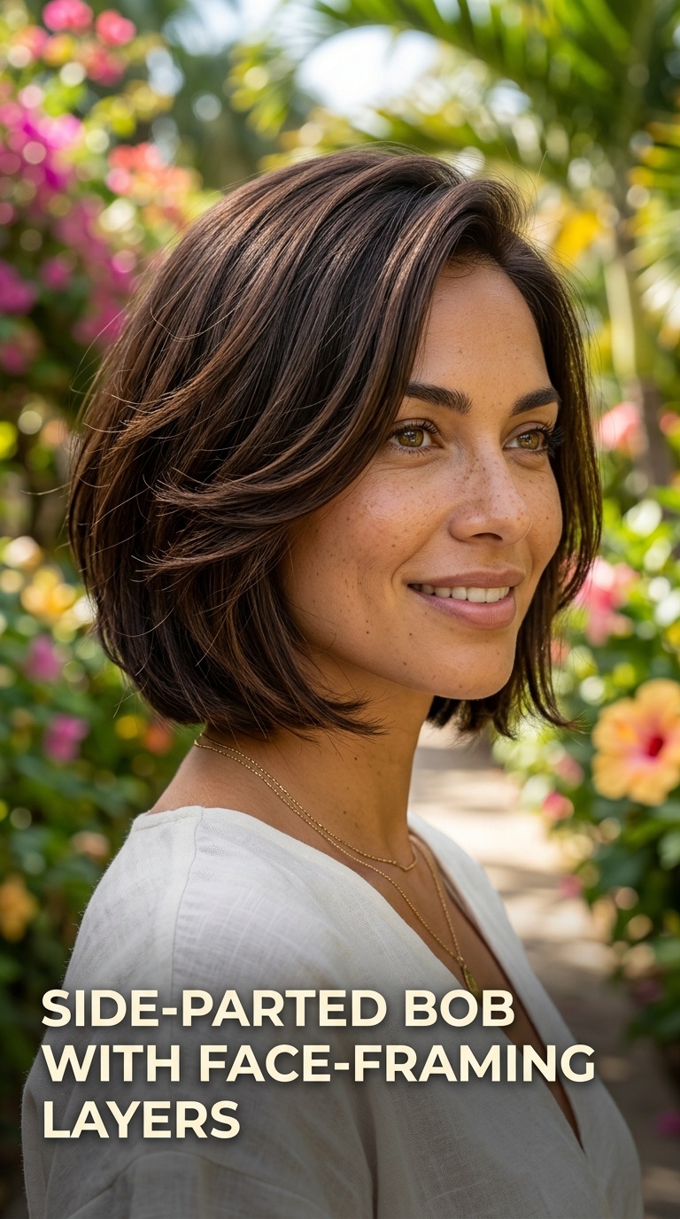 Side-Parted Bob with Face-Framing Layers