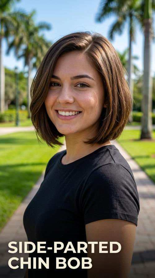 Side-Parted Chin Bob