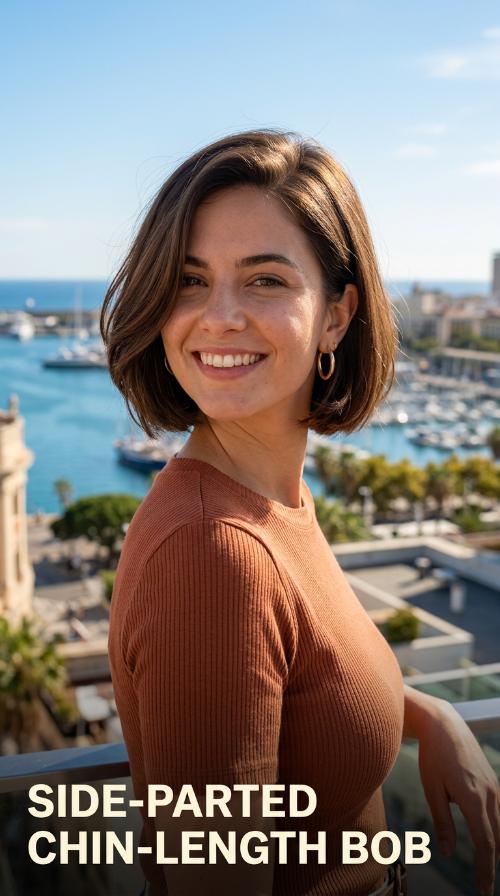 Side-Parted Chin-Length Bob