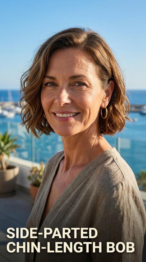 Side-Parted Chin-Length Bob