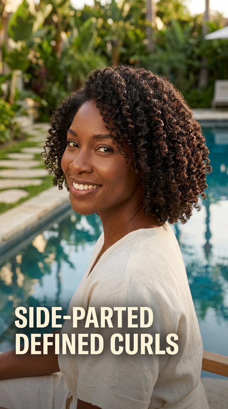 Side-Parted Defined Curls