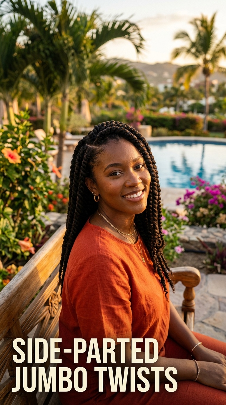 Side-Parted Jumbo Twists