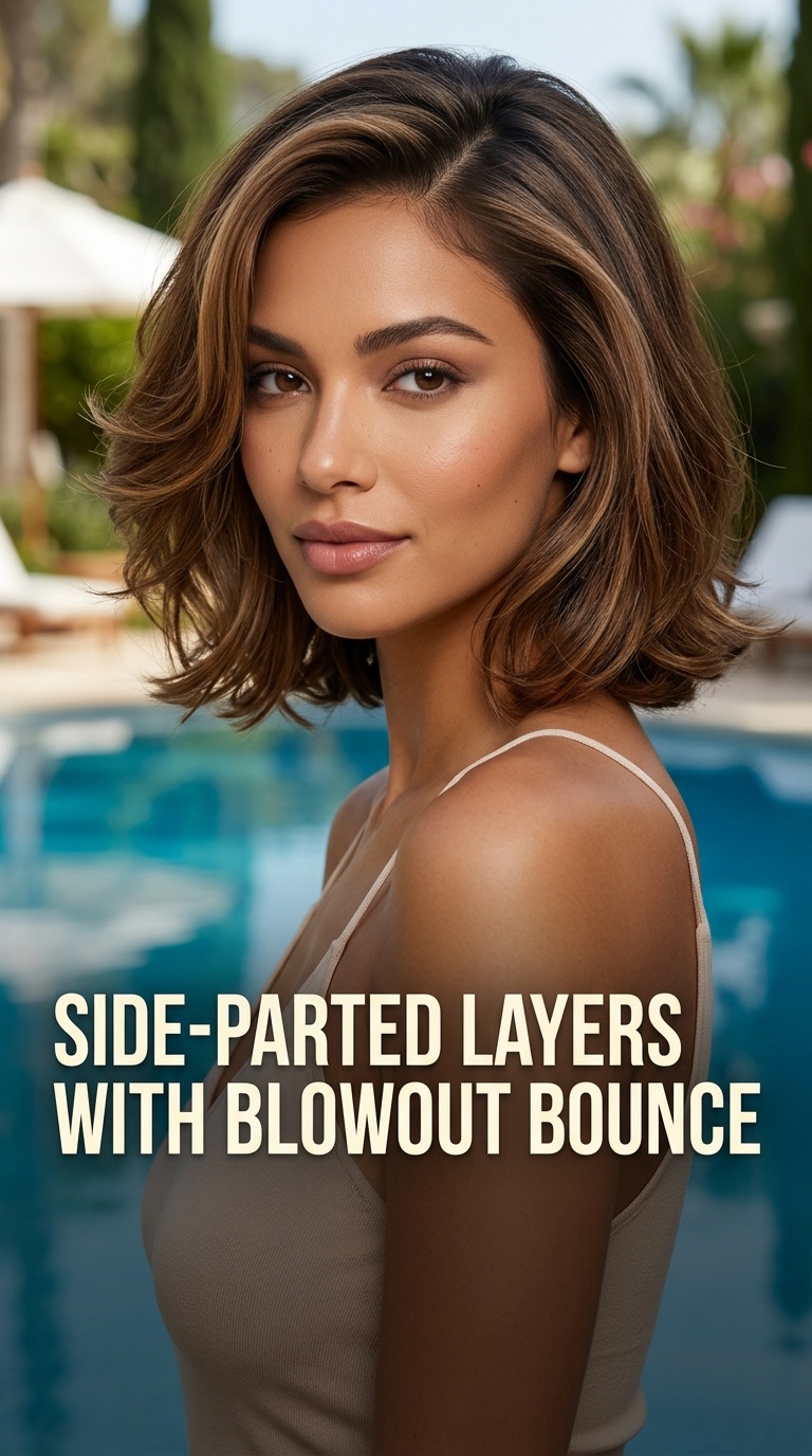 Side-Parted Layers with Blowout Bounce