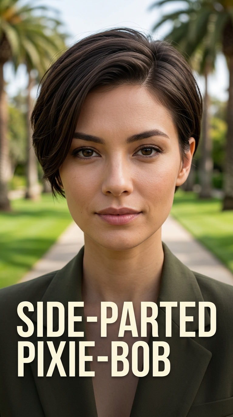 Side-Parted Pixie-Bob