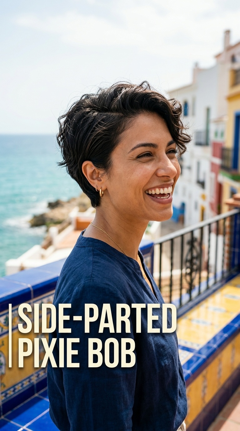 Side-Parted Pixie Bob