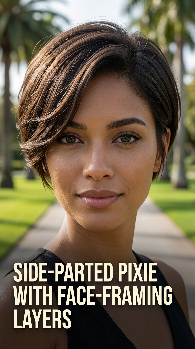 Side-Parted Pixie with Face-Framing Layers