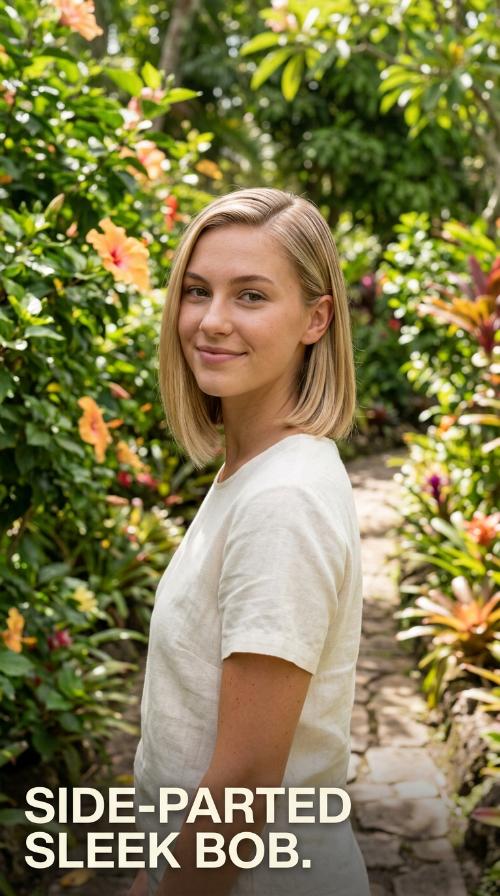 Side-Parted Sleek Bob