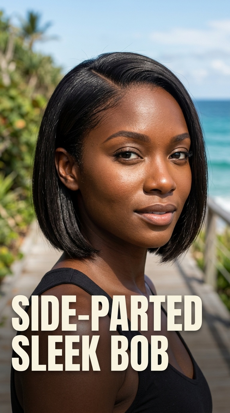 Side-Parted Sleek Bob