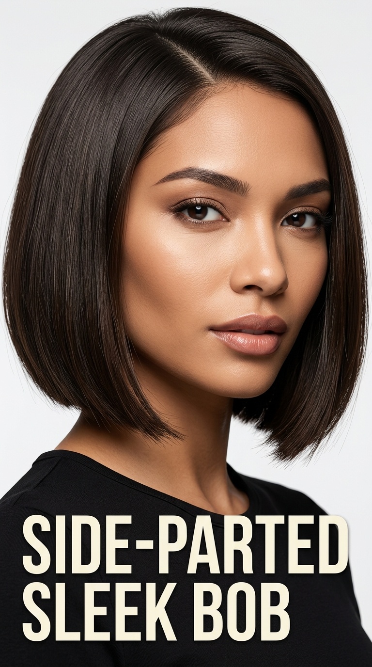 Side-Parted Sleek Bob
