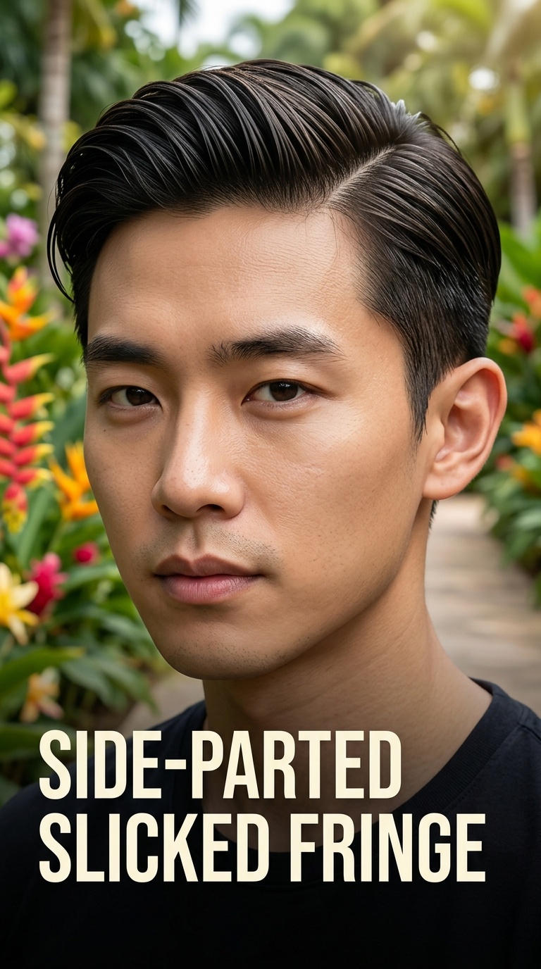 Side-Parted Slicked Fringe