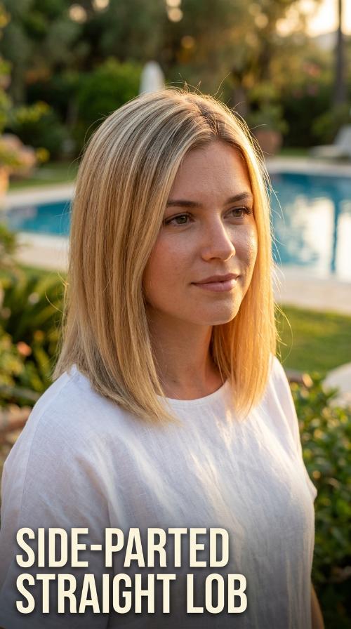 Side-Parted Straight Lob