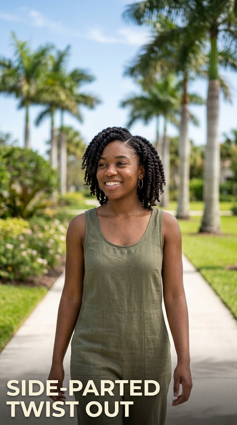 Side-Parted Twist Out
