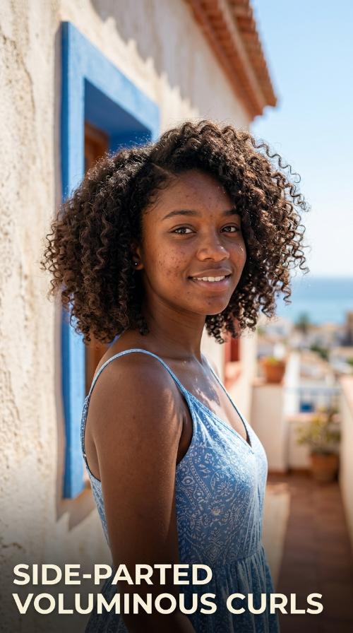 Side-Parted Voluminous Curls