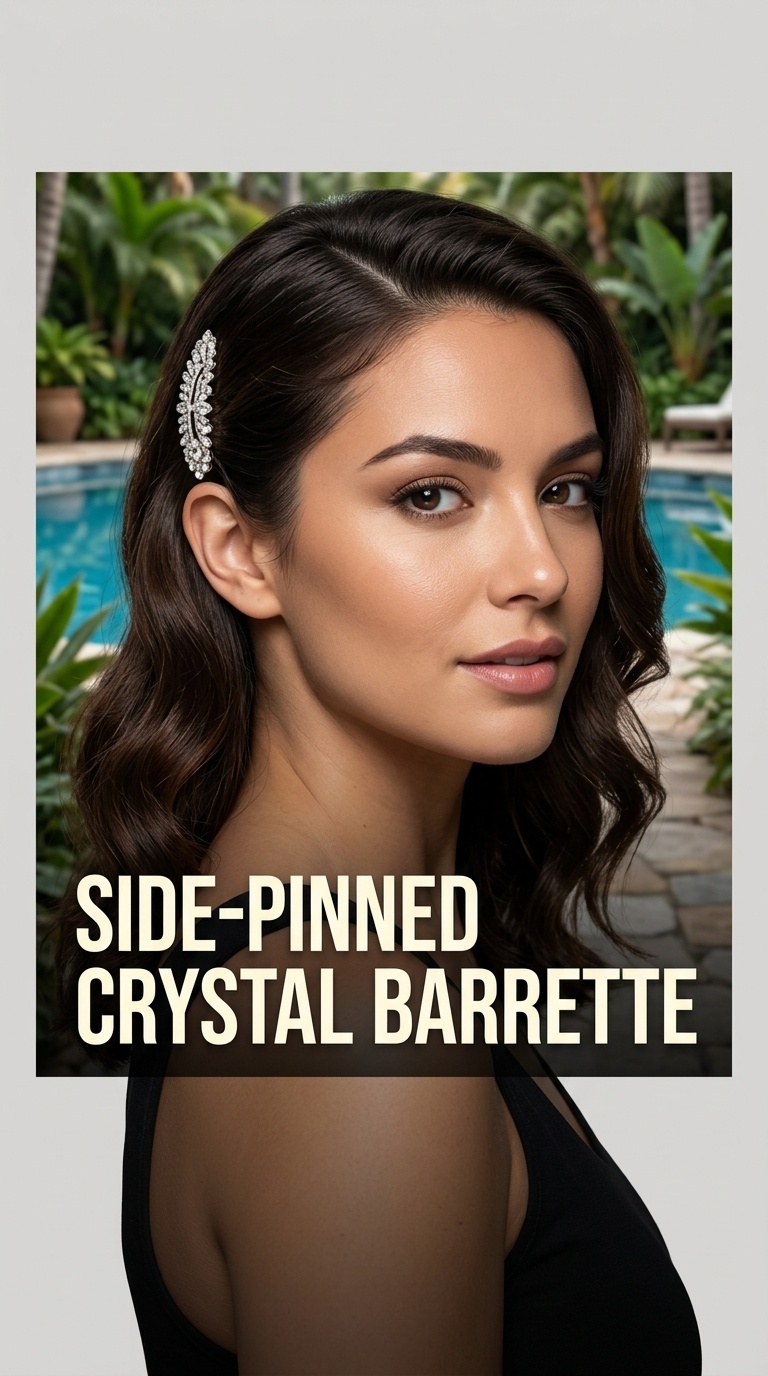 Side-Pinned Crystal Barrette