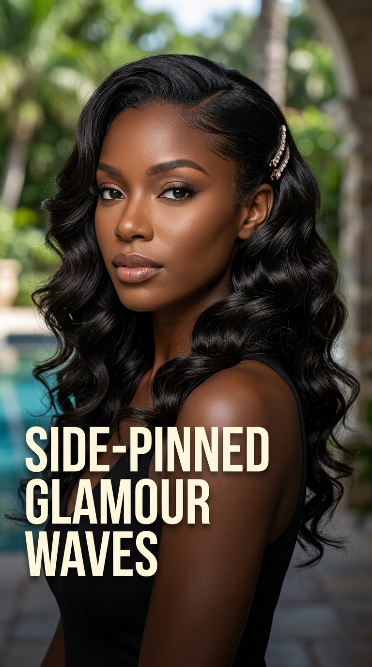Side-Pinned Glamour Waves