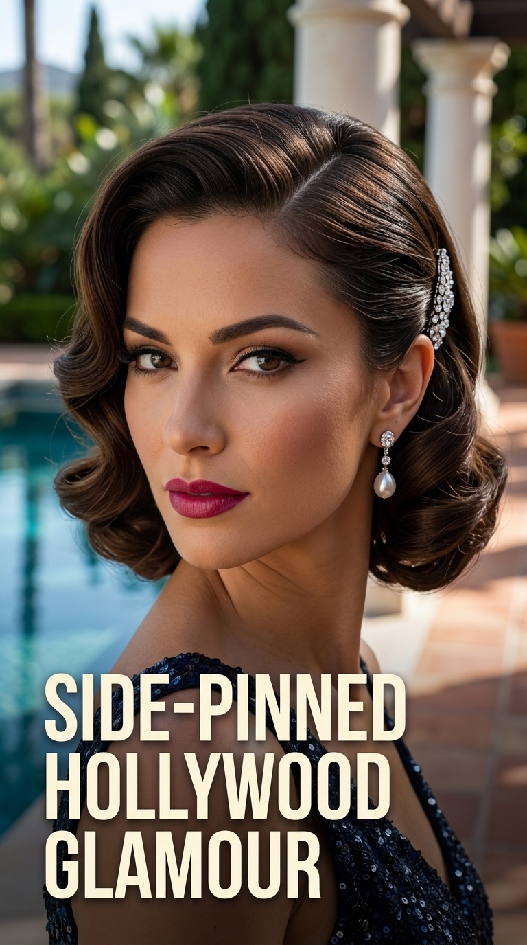 Side-Pinned Hollywood Glamour