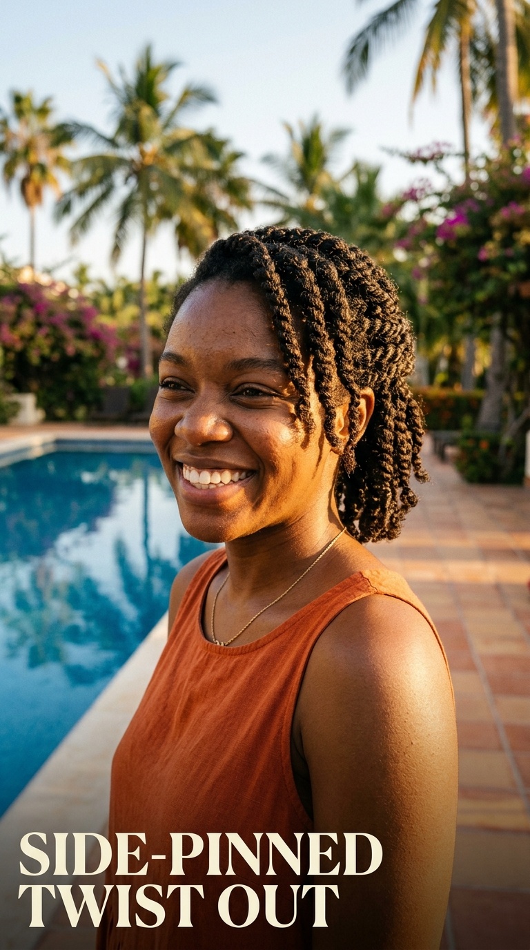 Side-Pinned Twist Out