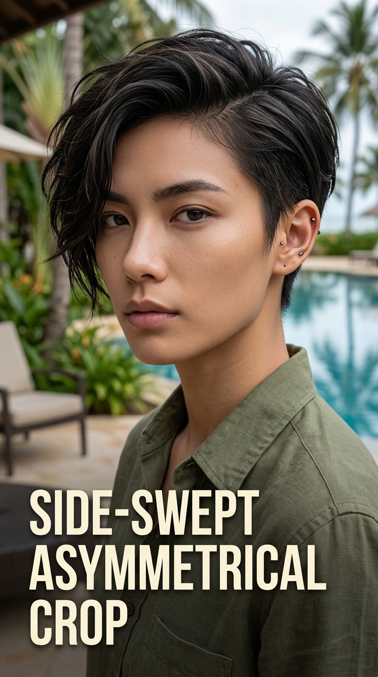 Side-Swept Asymmetrical Crop
