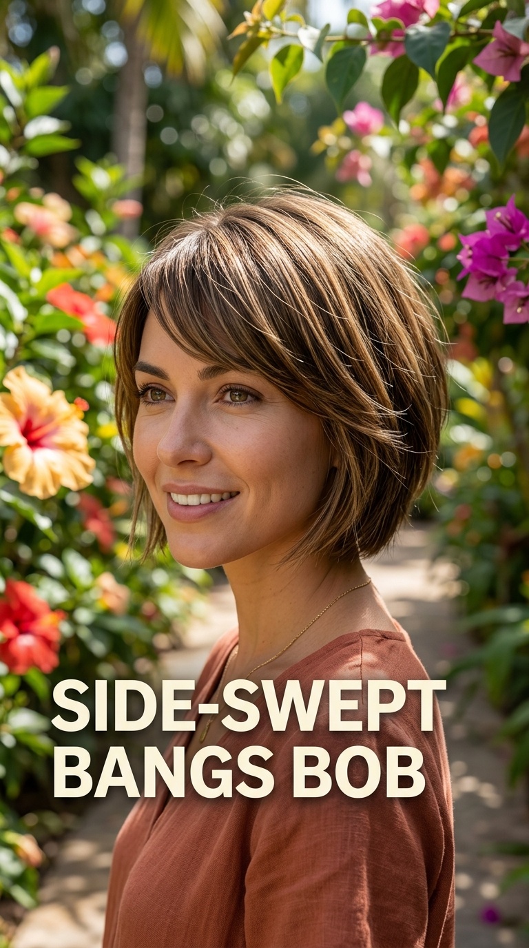Side-Swept Bangs Bob