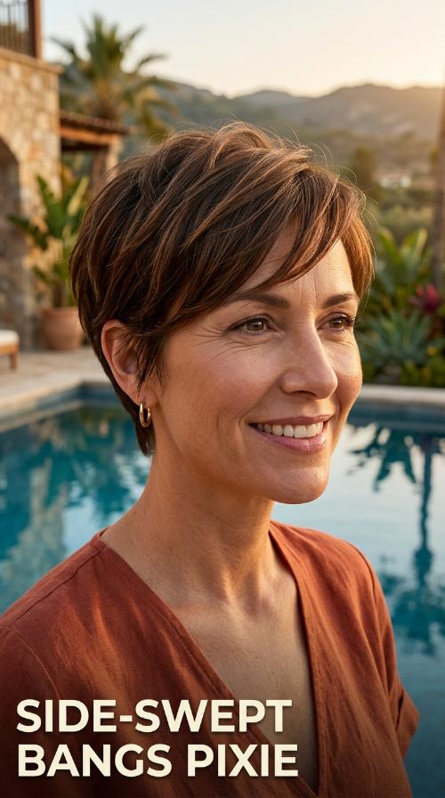 Side-Swept Bangs Pixie