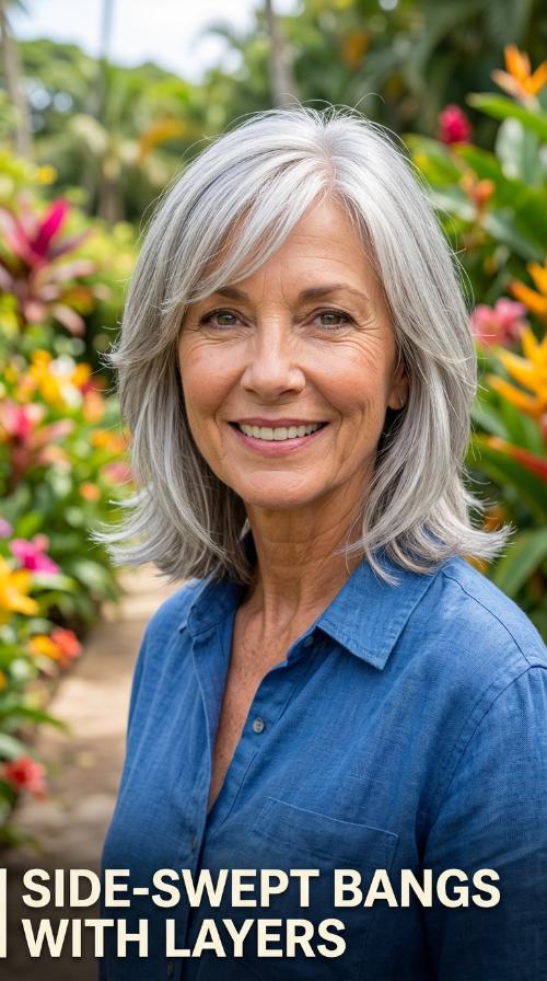 Side-Swept Bangs with Layers