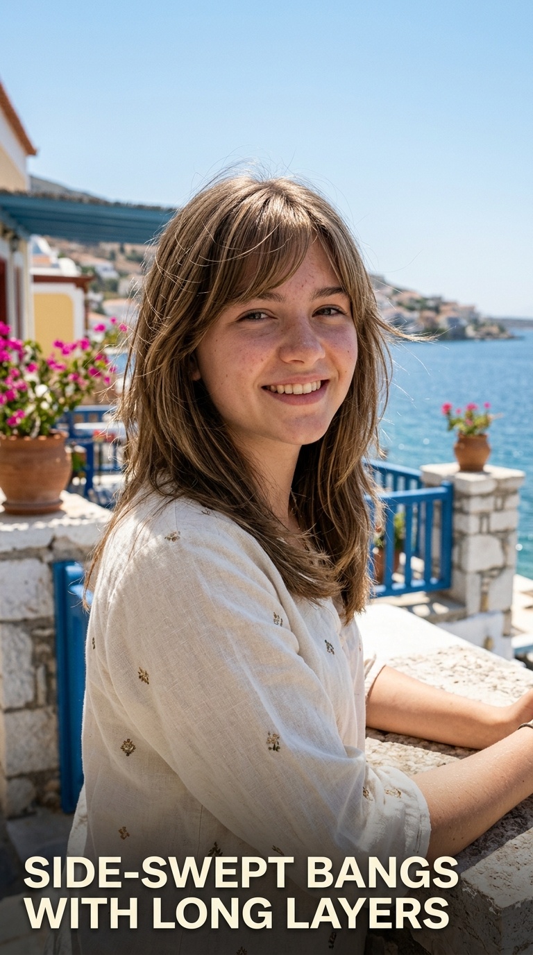 Side-Swept Bangs with Long Layers