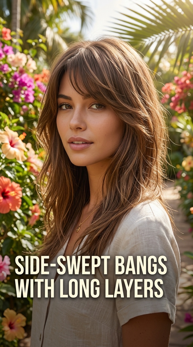 Side-Swept Bangs with Long Layers