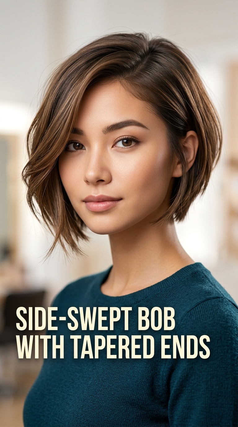 Side-Swept Bob with Tapered Ends