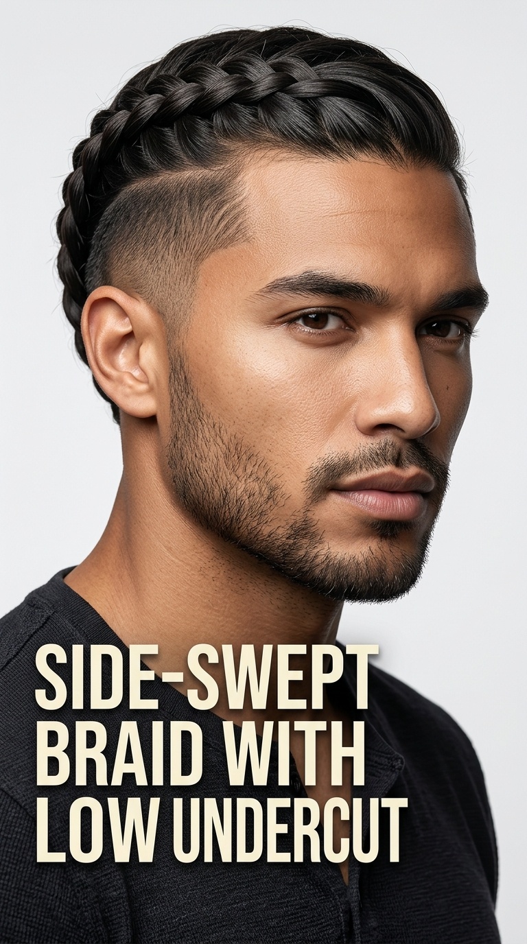 Side-Swept Braid with Low Undercut