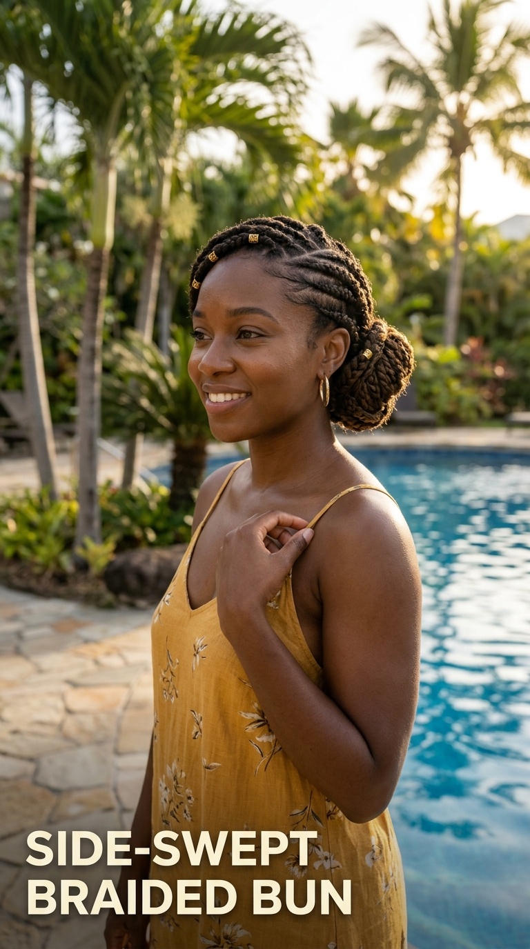 Side-Swept Braided Bun