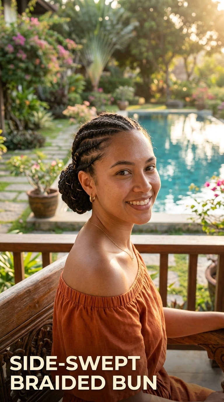 Side-Swept Braided Bun