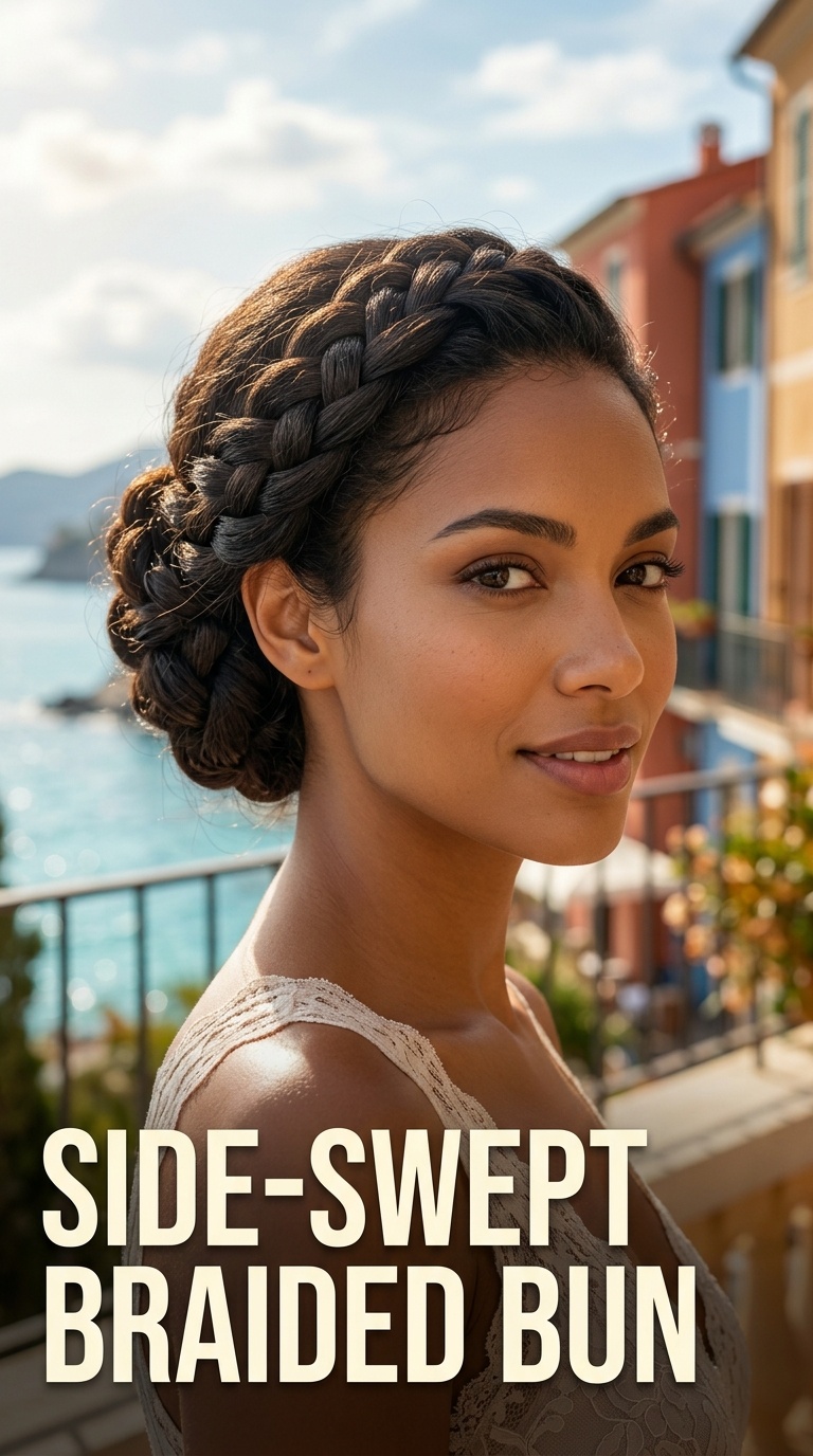 Side-Swept Braided Bun