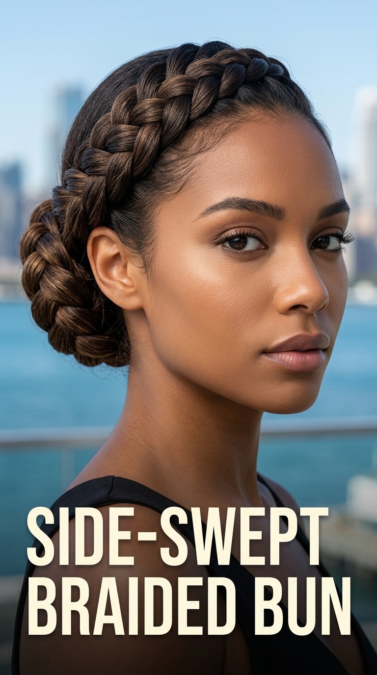 Side-Swept Braided Bun