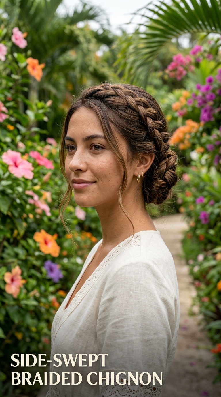 Side-Swept Braided Chignon