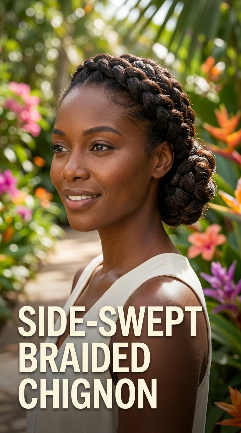 Side-Swept Braided Chignon