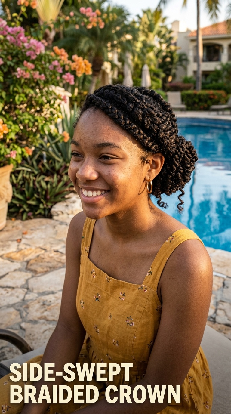 Side-Swept Braided Crown