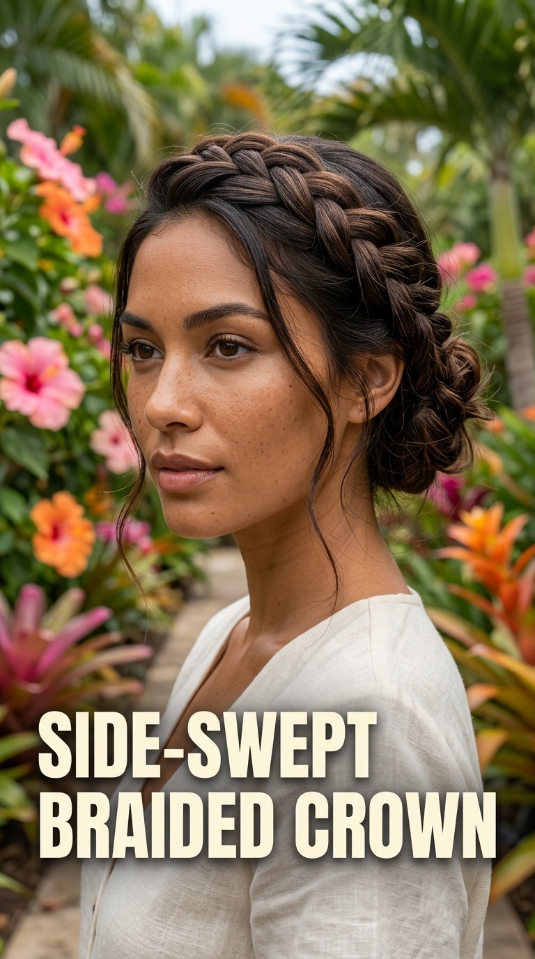 Side-Swept Braided Crown