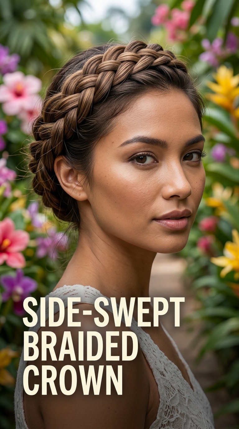 Side-Swept Braided Crown