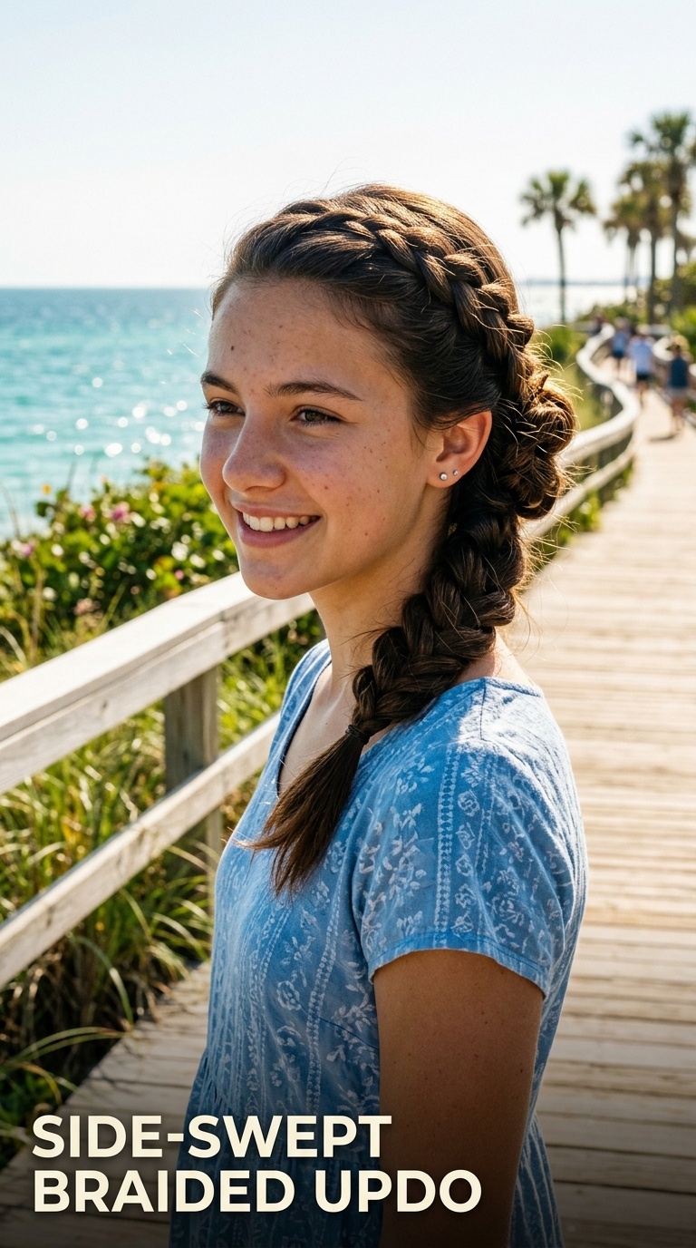 Side-Swept Braided Updo
