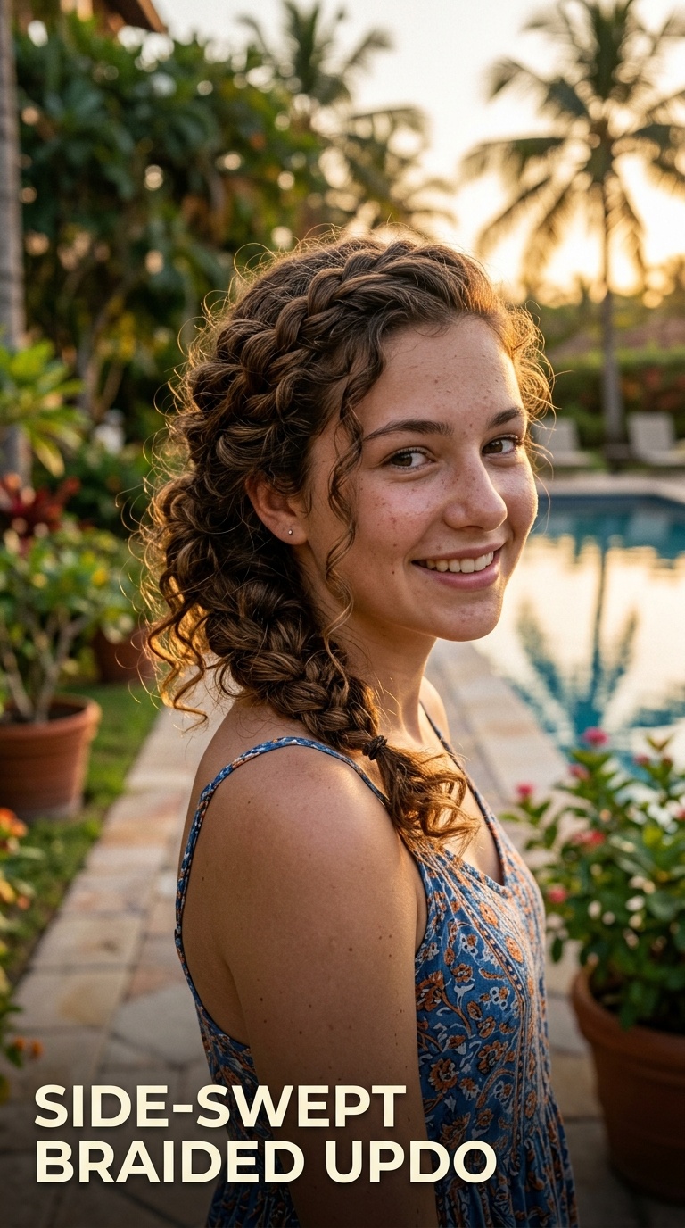 Side-Swept Braided Updo